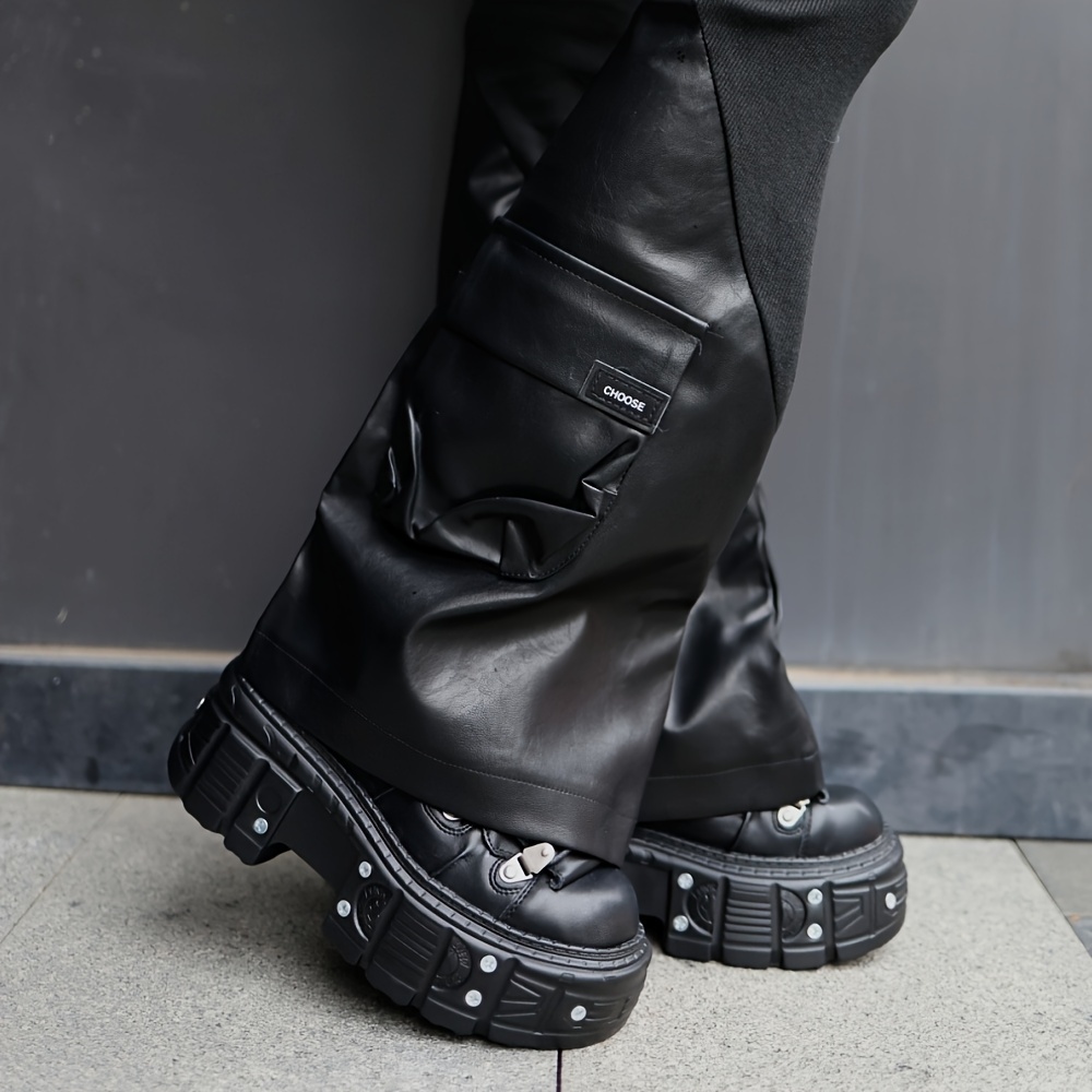 YES gothic punk y2k 多重バックルブーツ Amazon.com | Frankie Hsu Handmade Goth Chunky Platform Ankle
