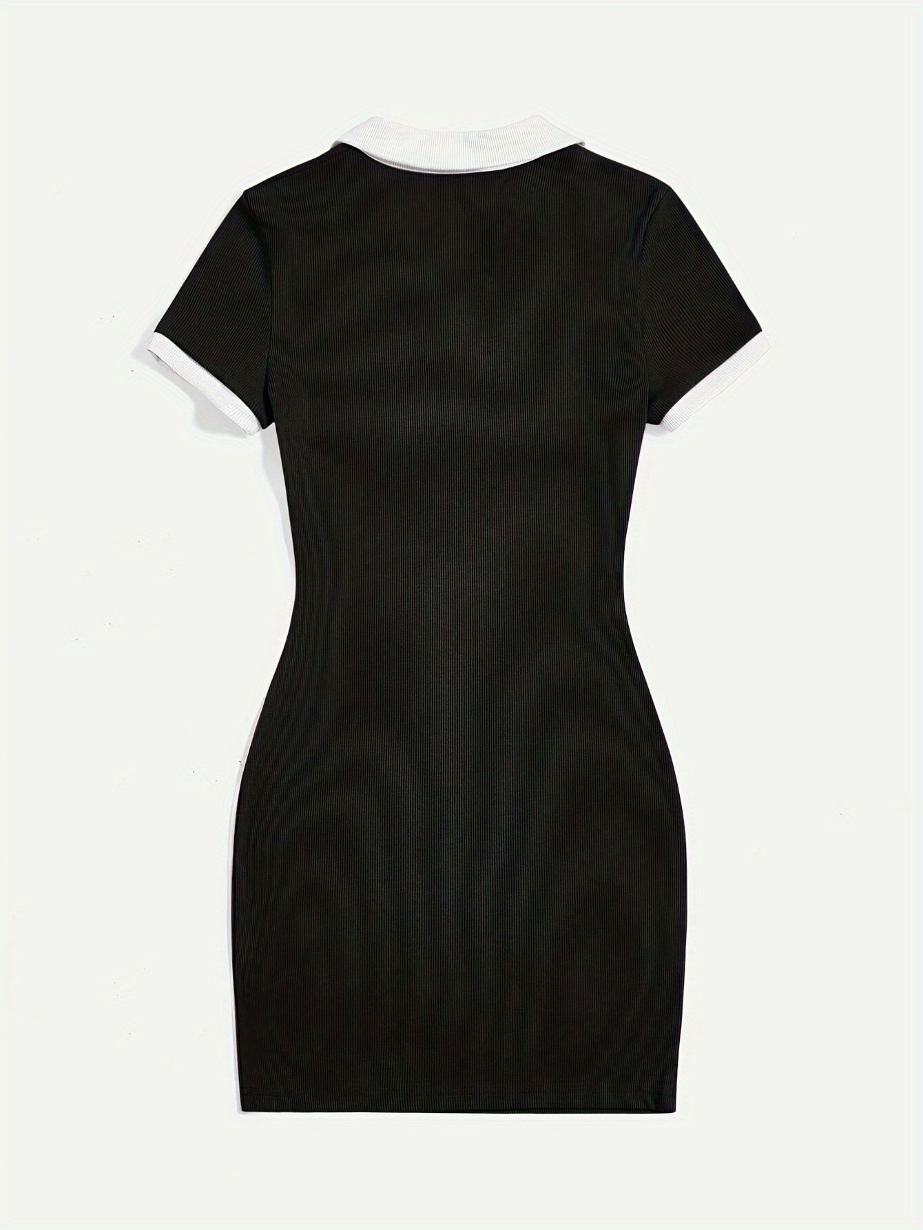 color collared bodycon dress half open - Temu Oman