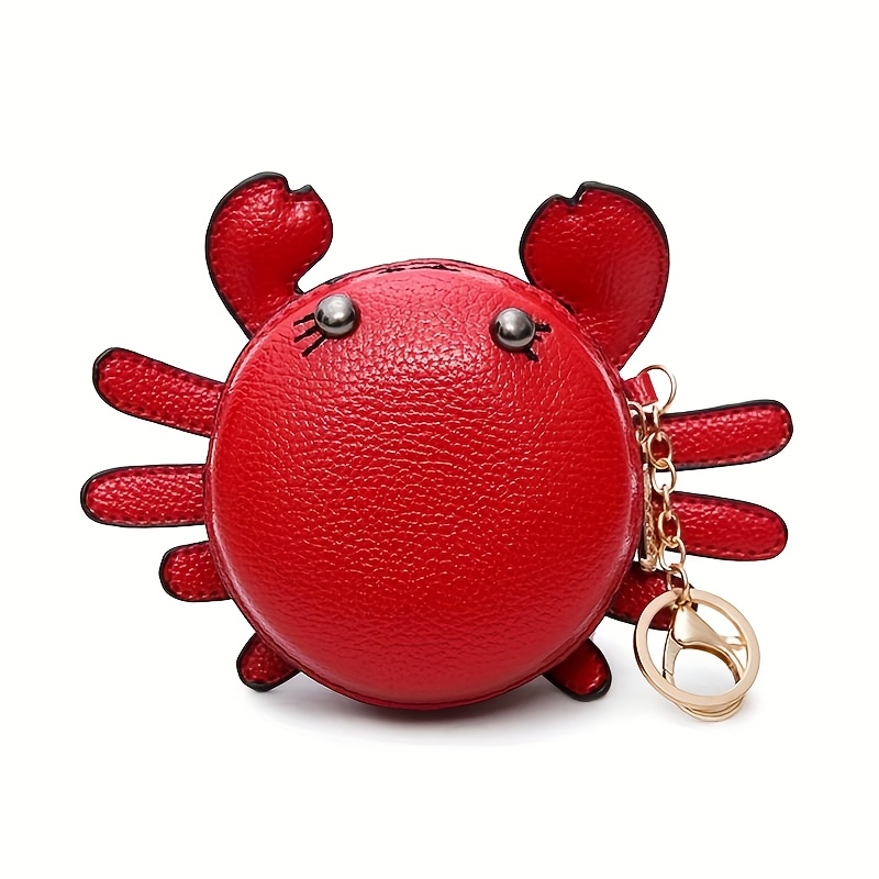 Image of 2025 New Korean Style Cute Cartoon Crab Coin Purse, Women' Charm, Fashion Keychain Pouch