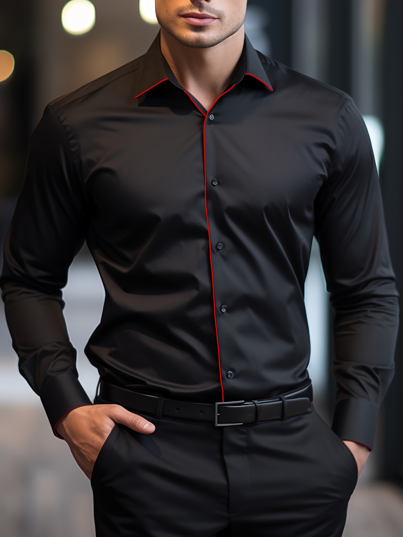 elegant men color long sleeve dress shirt stylish Temu United Kingdom