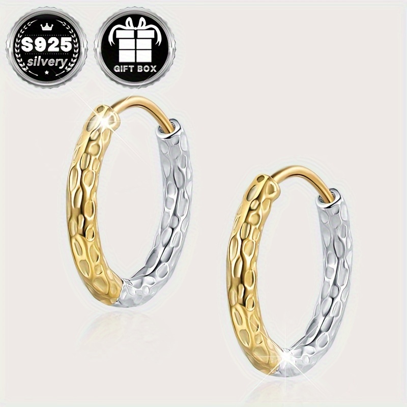 Stylish 925 Sterling Silver Earrings, Low Allergy, 2g