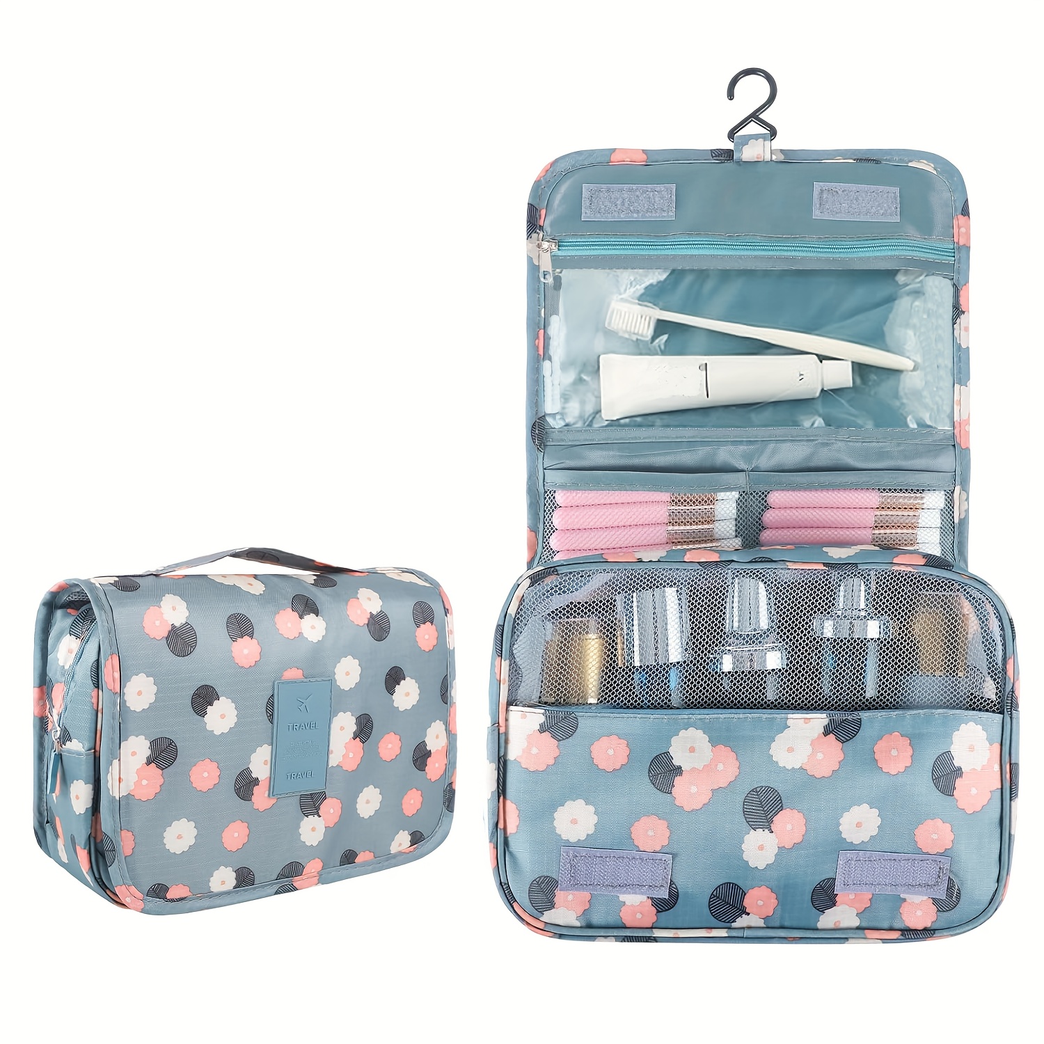 TEMU Trousse de Toilette Multifonctionnelle Sac de Voyage Crochet Sac de Cosmétique Sac de Cosmétiques Organisateur de Beauté Trousse de Toilette Sac