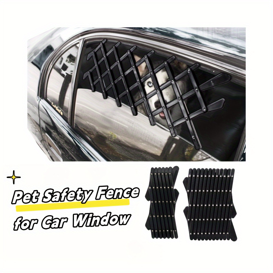 

Adjustable Pet Car Safety Barrier - Breathable Mesh For Vehicle Windows, Easy Assembly, Available In Small & Large Sizes