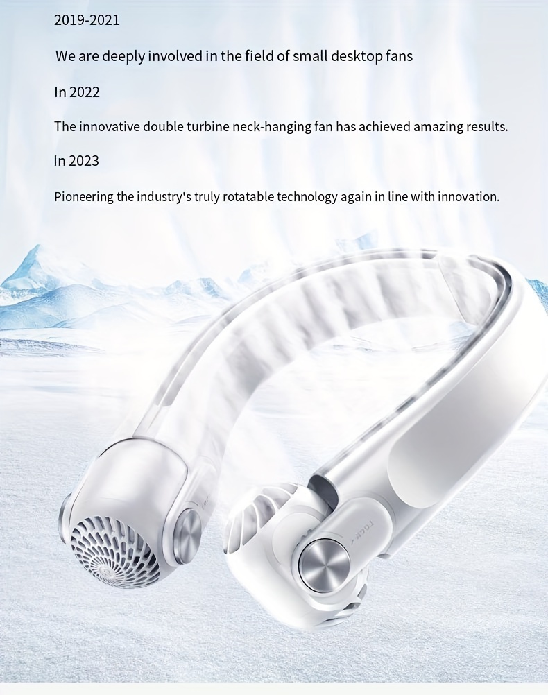 new hanging neck fan portable lazy person no leaf hanging neck electric fan usb charging model small   silent cooling mini air conditioner children student mini outdoor electric fan details 2