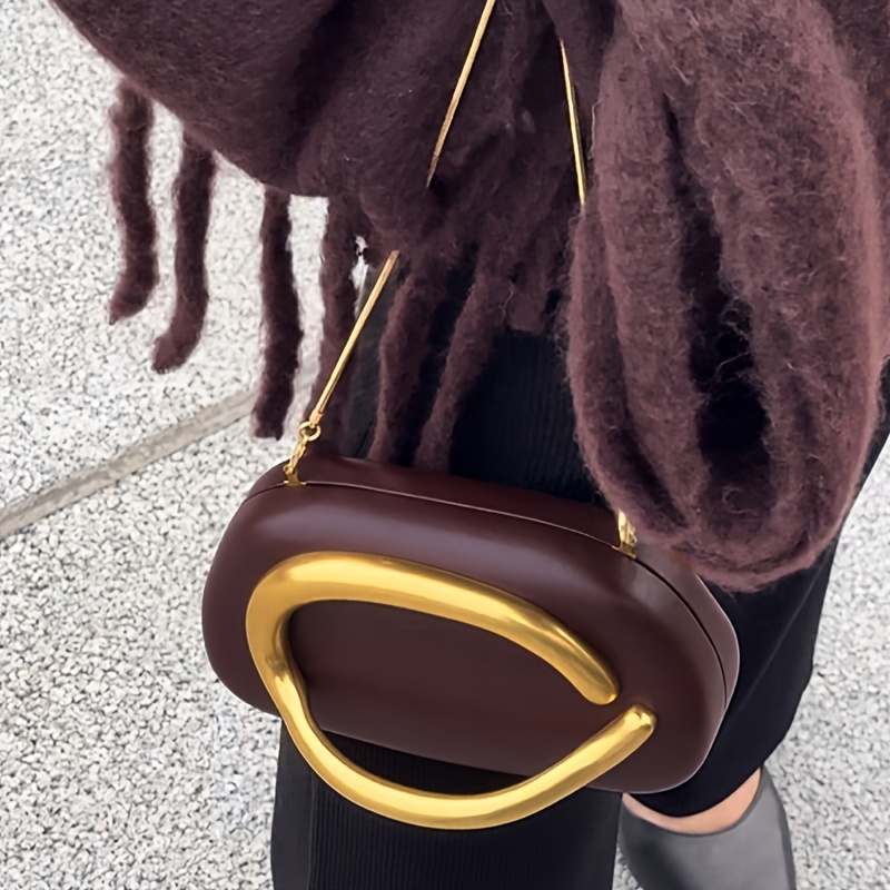 FOREVER MIYIN Women's Elegant Vintage Handbag with Magnetic Closure & Golden-Tone Hardware - Mini Purse with Detachable Chain Strap, Golden-Tone Handle, Credit Card Slots & Coin Pocket - Burgundy/Black/White Luxury Clutch for Everyday & Formal