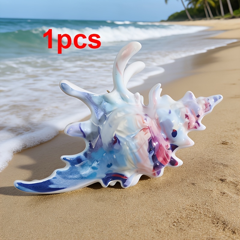 1pc Fresh Three-dimensional Simulation Conch Hair Clip Hair Styling Shark Clip Bath Hair Styling Hair Tie Device Outing Party Beach Party Home Fashion Elegant High-end Headdress Holiday Gift