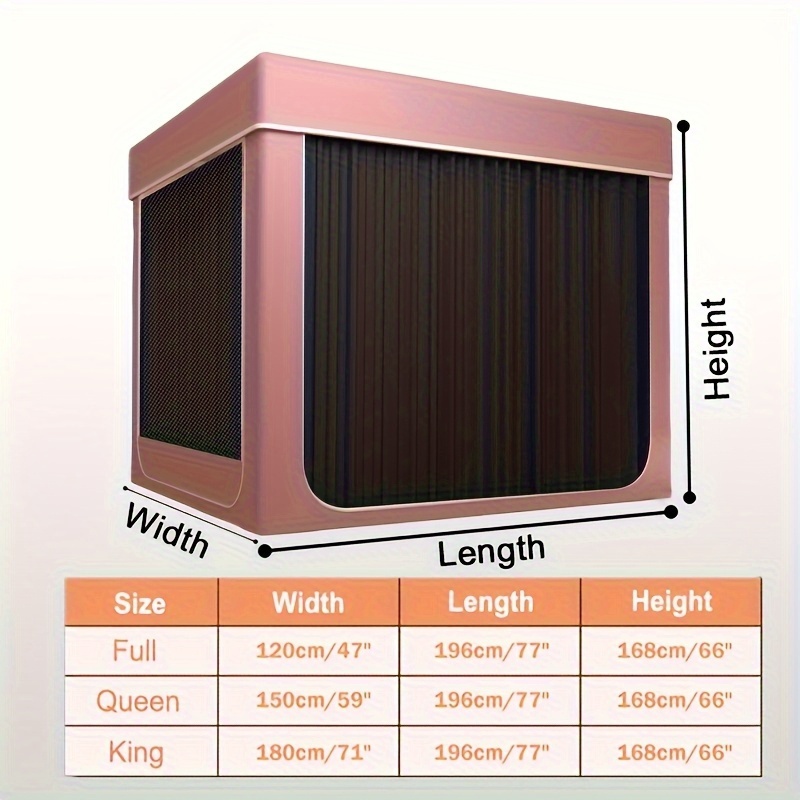 Bracket Set, Fully Enclosed Canopy Bed Curtain, Bed Frame Three-Piece Set
