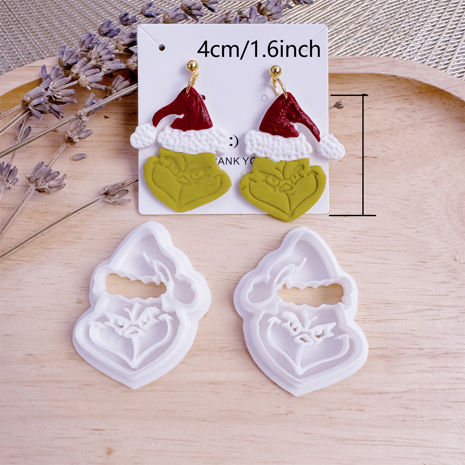 TEMU 2pcs Christmas Clay Cutter | Winter Polymer Clay Cutter Set | Clay Earring Cutter | Clay Earring Cutters | Polymer Clay Cutter For Jewelry