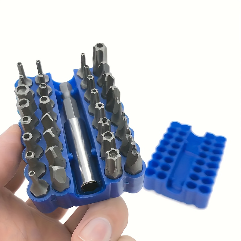 

33-piece Hex Shank Screwdriver Bit Set With Magnetic Holder - Durable Steel, Manual Tool Kit For Industrial Use, No Electricity Or Battery Required