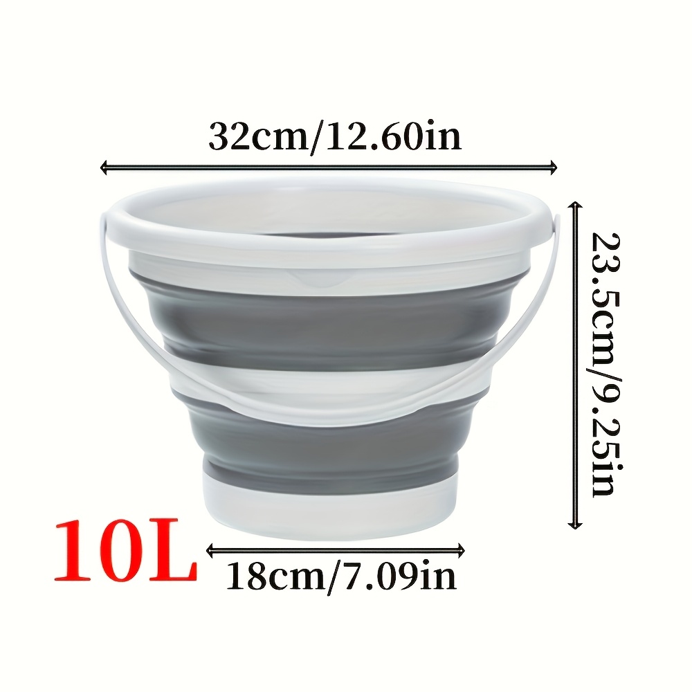 2.64 Gallons Foldable Bucket - Durable, Compact, Space-, For Car Washing, Watering Plants, Plastic Multipurpose Bucket