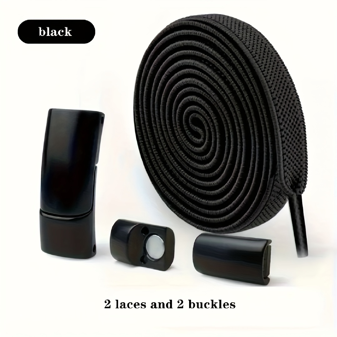 TEMU 1-pair Magnetic No-tie Elastic Shoelaces, No-tie Sneaker Laces, Fashionable & Portable With Strong , Unisex Lazy Shoelaces