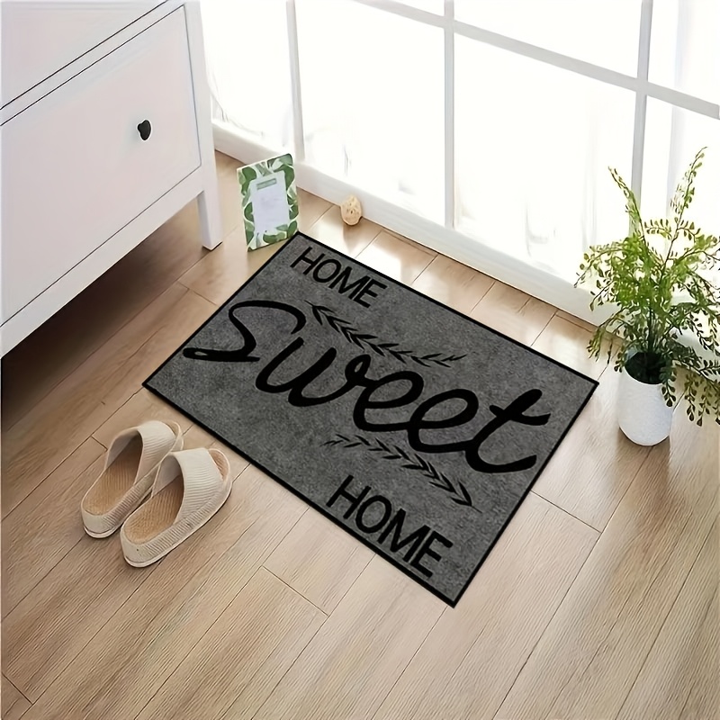 1pc sweet home welcome doormat polyester machine washable indoor outdoor entrance mat for   room kitchen bedroom farmhouse hallway laundry room carpet details 2