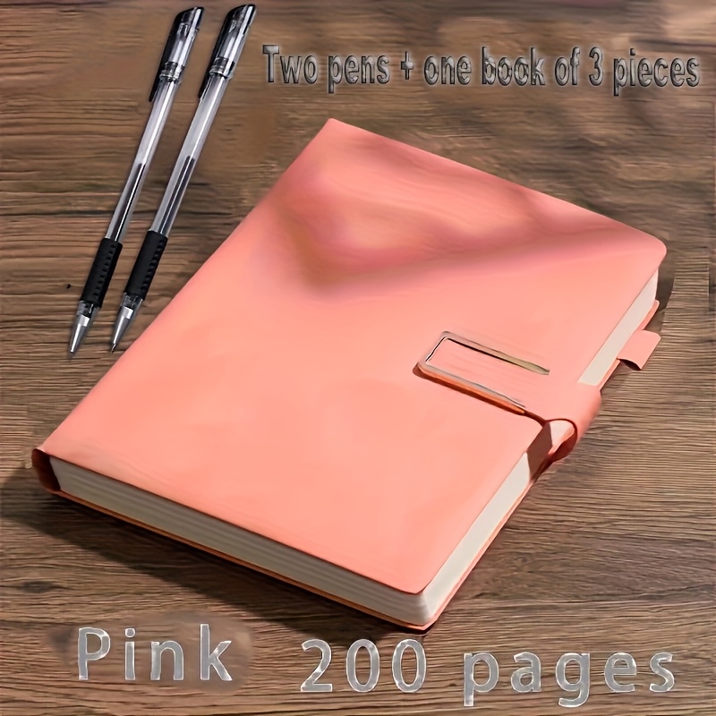 

Set Contains 3pcs: 2 Pens A5 Leather Notebook With Bookmarks, Business Meetings And Universities, Notes.