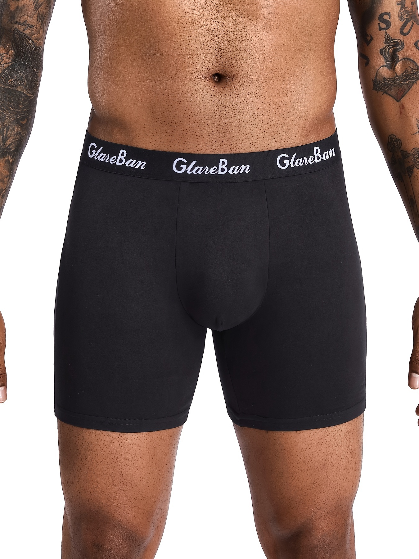 Calzoncillos boxer de poliester poliester y hombre en negro y con estampado de