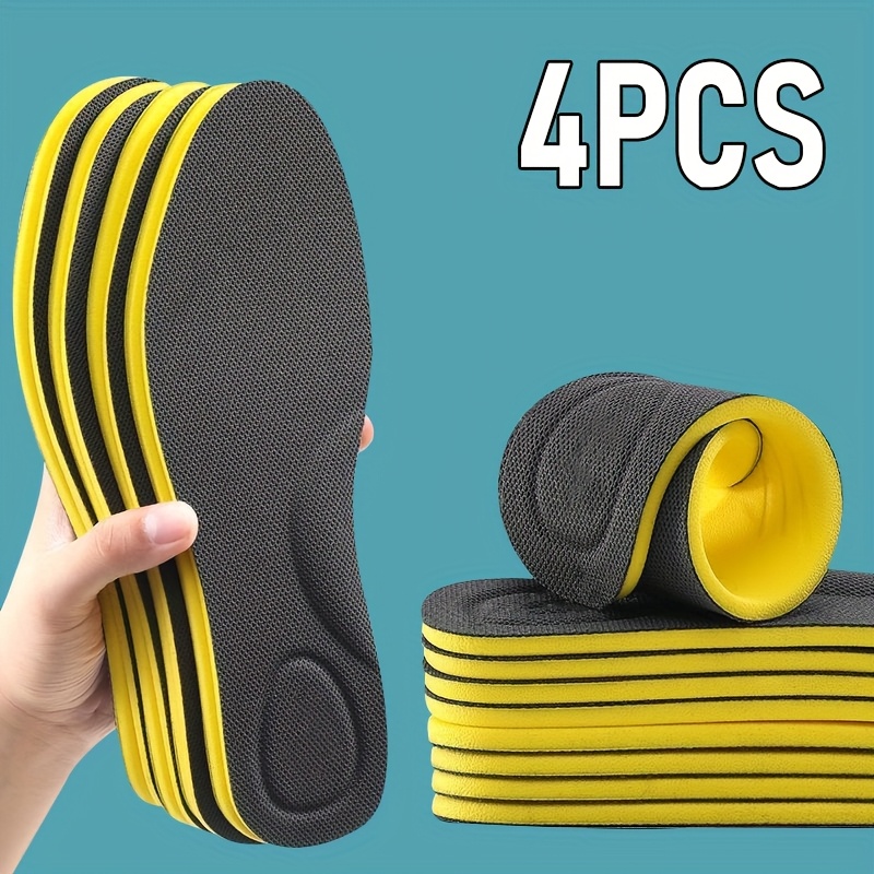 TEMU 4pcs/2pairs Soft Comfortable Athletic Insoles | High Elasticity Replacement Insoles, Feet Warmer, Shock Absorbing And Sweat-absorbent, Memory