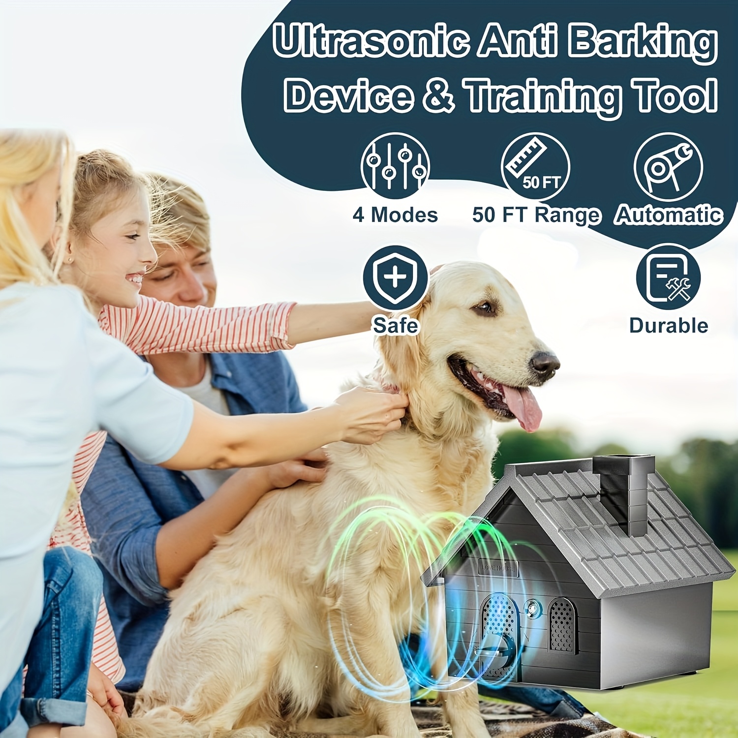 thumbnail image 2 of 3-Mode Rechargeable Ultrasonic Anti Barking Device – Humane Dog Training Tool 2 of 6