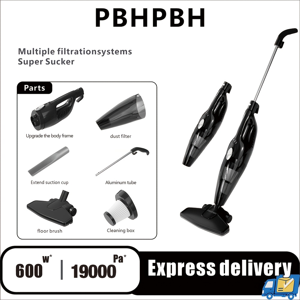 TEMU Pbhbph Upgraded Corded Vacuum Cleaner, 600w, 1.2l Capacity, Lightweight Upright Vacuum Suitable For Hard Floors And Carpets, Of Cleaning Hair