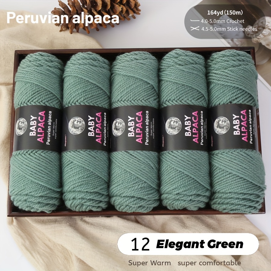 Image of Alpaca Wool Yarn-5 Balls/500g, 95% Alpaca Yarn And 5% Acrylic, Suitable For Knitting And Crocheting, Sweaters, Jackets, Vests, Shawls, Scarves And Hats-warm And Soft, Optional