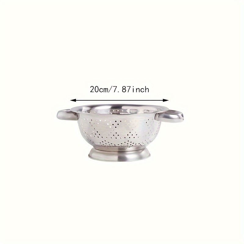 Image of 1pc Multi-specification Stainless Steel Fruit Basin Drain Basket Drain Basin Punch Basin Round Household Drain Basin