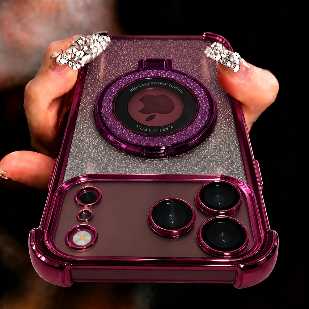 TEMU Coque de téléphone : coque ultra-antichute à paillettes laser électroplaquées, compatible avec iPhone 18/17/16/15/14/13/12//Pro Max/Air, étui de