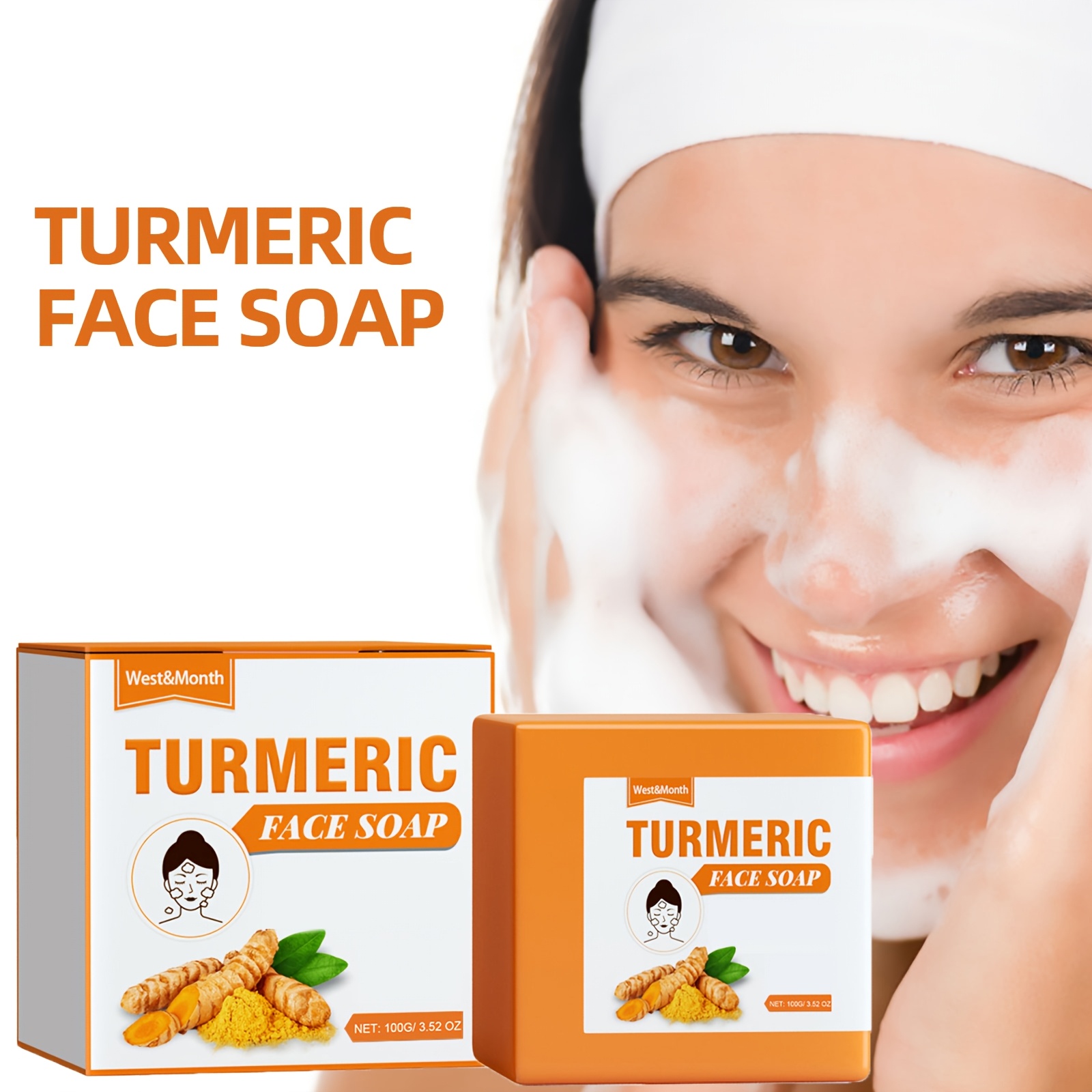 Turmeric Facial Soap, Moisturizing Face In Winter, Gentle Cleansing Cleansing Soap 200g-2pcs