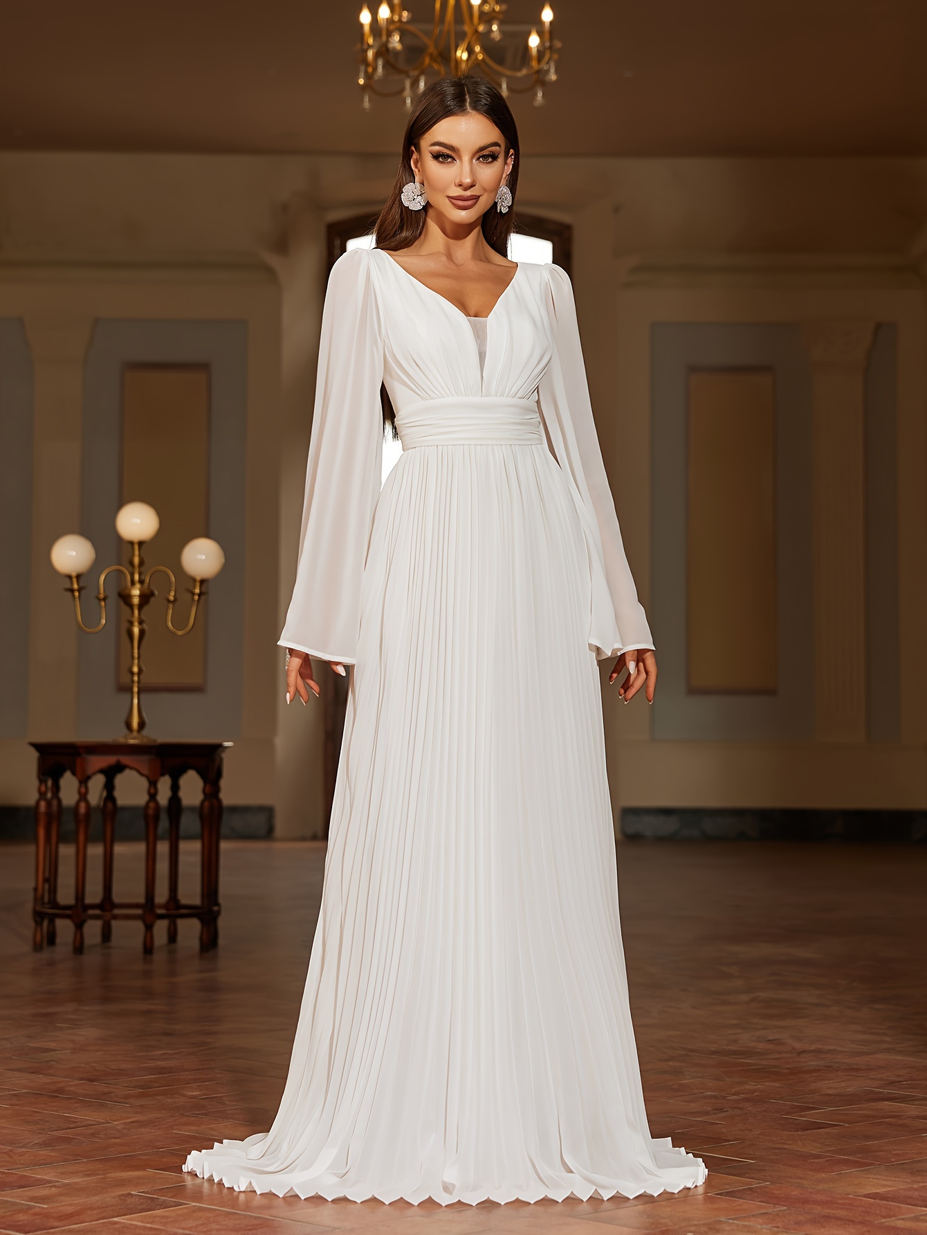 white christmas dresses Rickie Freeman for Teri Jon Printed Chiffon Dress main image 1