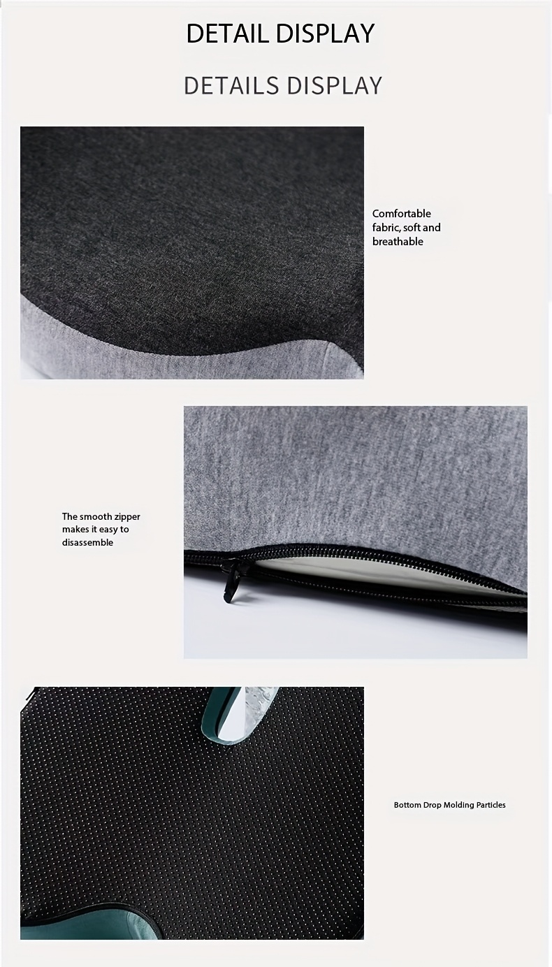 ergonomic office chair cushion with memory foam breathable fabric posture   lumbar support slow rebound pressure relief irregular   for home office chairs grey black posture   modern aesthetic slow rebound foam Product details 6