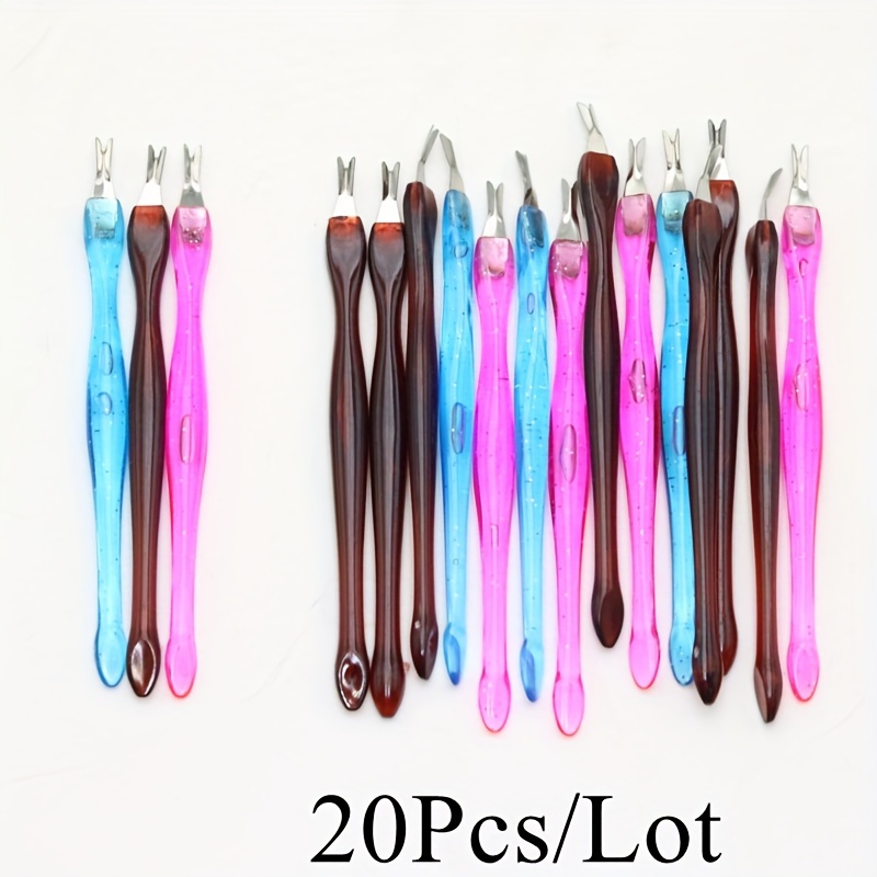 20pcs/lot Dead Skin Remover, Nail Art Fork Cuticle Remover Pusher Trimmer, Stainless Steel Pedicure Nails Care Nail Art Tools