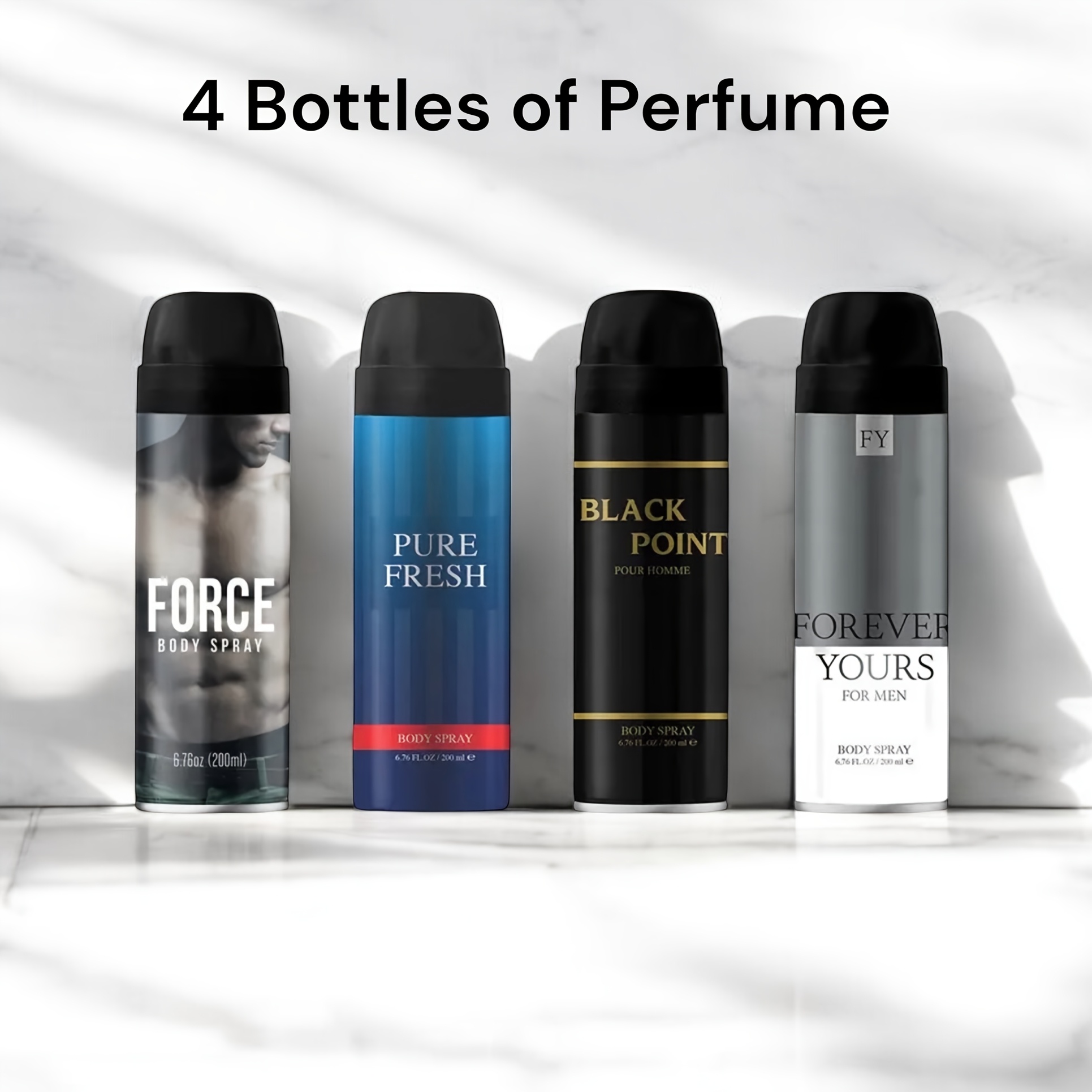 TEMU 4 Packs/1pack Men's Body Spray Set - 6.76 Fl Oz Each - Long- Fragrance - Ideal For Daily Use, Parties, Romantic Dates & - For Occasion