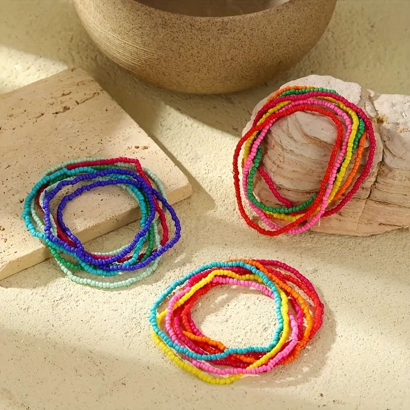 20pc Random Bohemian Rice Bead Bracelet Set