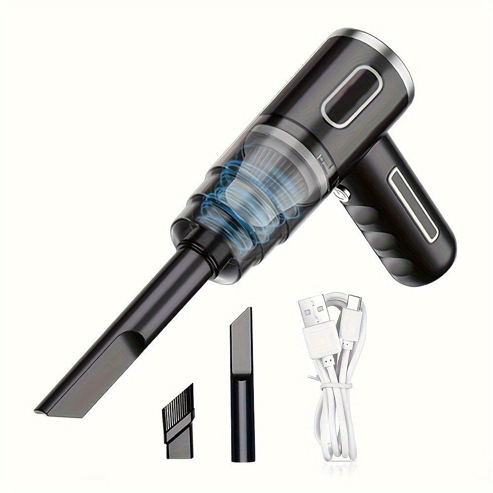 Rechargeable Cordless Handheld Vacuum Cleaner with Strong Cyclone Suction, Suitable for Cars, Offices, Homes, Room Decor, Shelf Cleaning, And Comes with an Extended Brush.