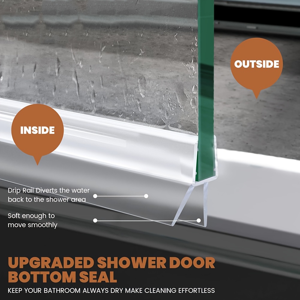 Classic Style Plastic Shower Door Bottom Seal Prevent Leaks - Temu