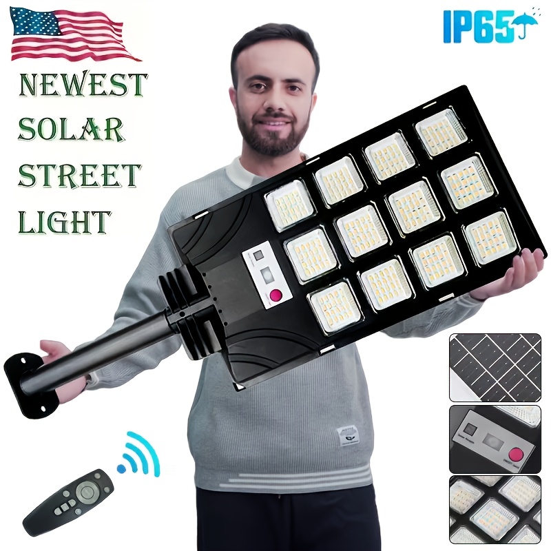 

200w Solar Street Light, 6500k Led - , Motion Sensor, Remote Control, , Energy-, & Adjustable - Ideal For Commercial , Parking Lots, Yards & Outdoor Lighting, Solar Powered Outdoor Lights