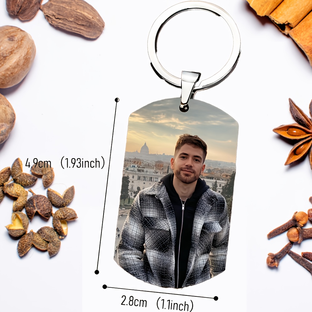 TEMU 2D - Llave de Acrilico de Foto de Cara Personalizada en 1 2D, Llavero de Coche de Foto Personalizado, Regalo de Recuerdo, Adecuado para
