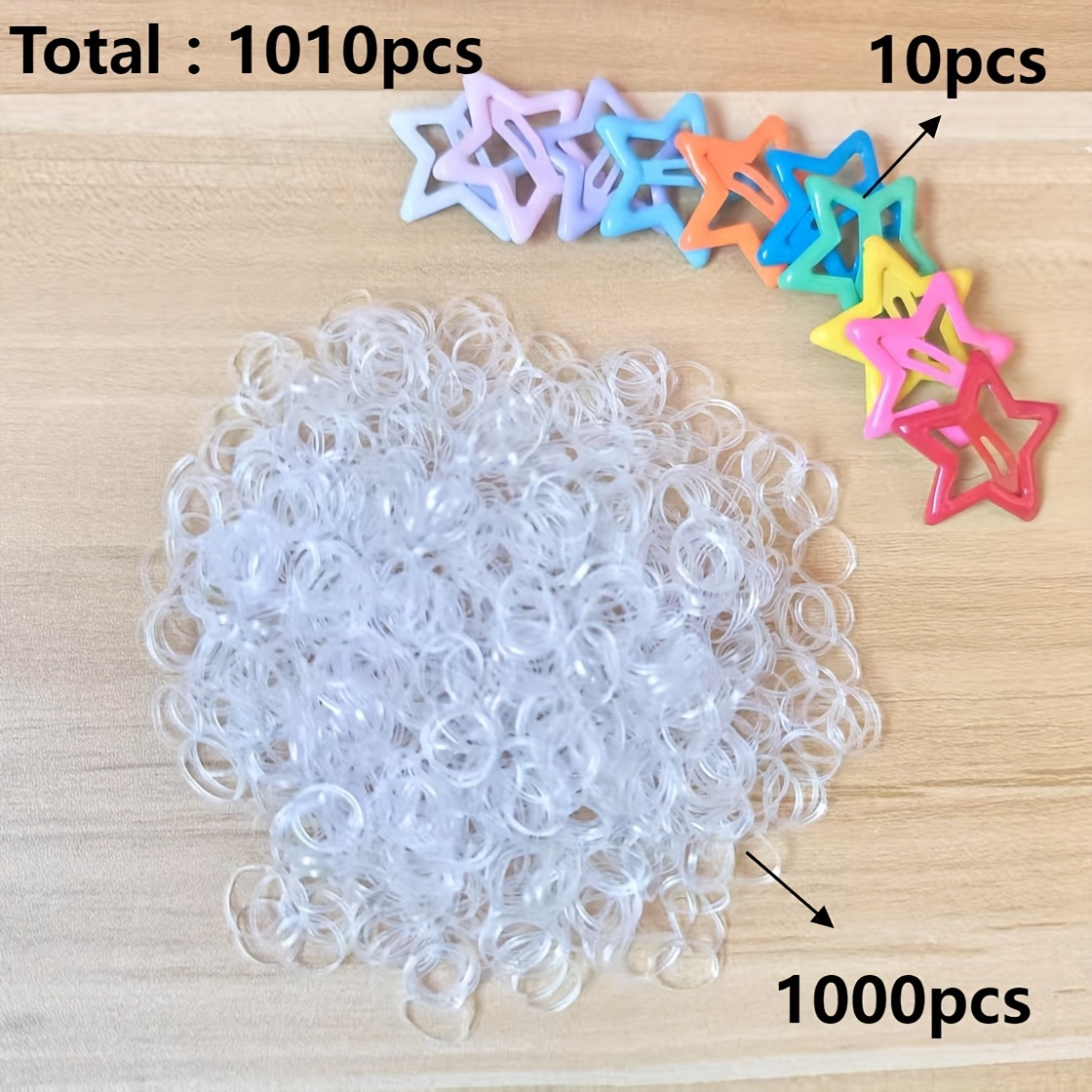 1000pcs Colorful Rubber Bands Hair Ties, Scrunchies, Headbands, Hawaiian Style Beach Wedding Everyday Hair Accessories