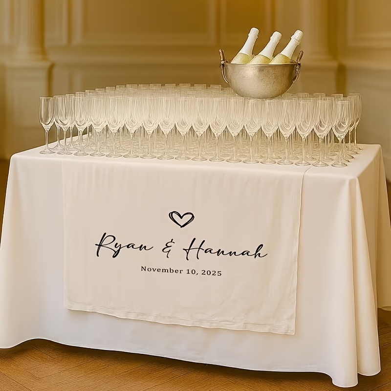 TEMU 1pc Custom Table Runner, Printable Your Text/photo - Printing, For Birthday, Wedding, Anniversary Decor, Christmas, Trade Show Events, Photo