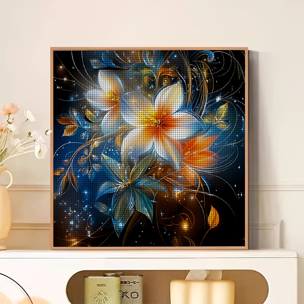 Frameless Cross Stitch Printed Kit 'Dreamy Floral Art Illustration'