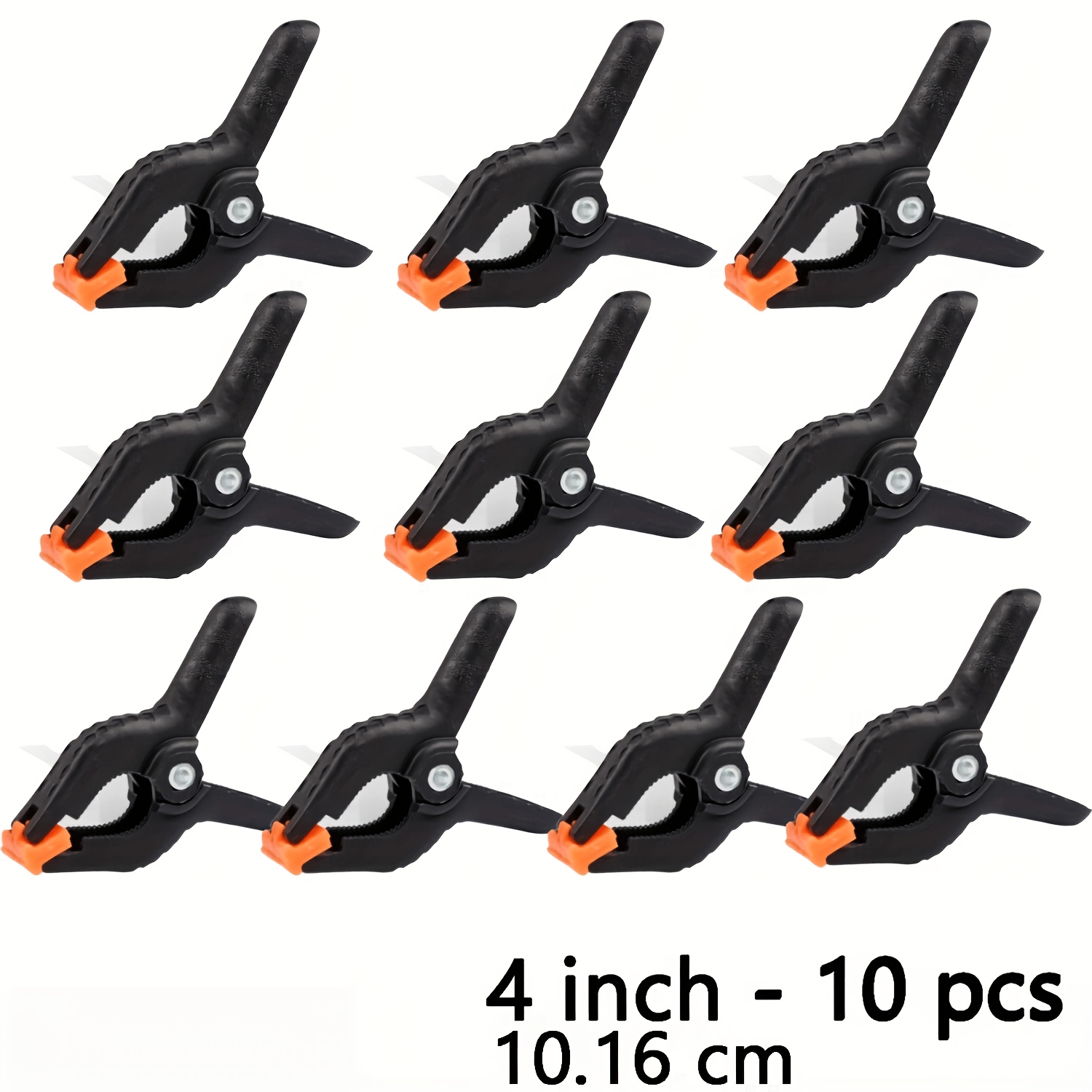 E-shop AIRAJ 4 Zoll 10er-Pack Robuste Kunststoff-Federklemmen - Breite Klemmbacken für festen Halt - Geeignet für Fotografie, Büro, Gartenarbeit und
