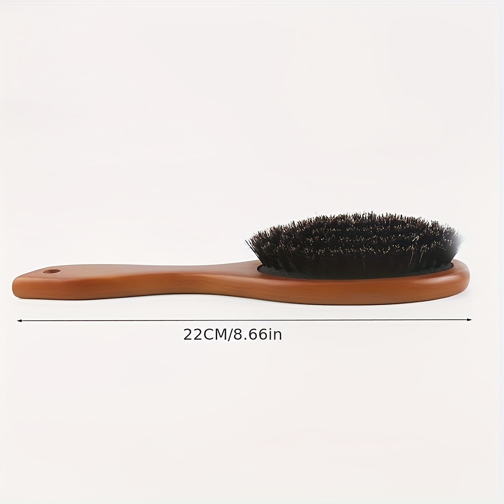 

1pc Portable Natural Boar Bristle Scalp Massage Comb For Anti-static Personal Care