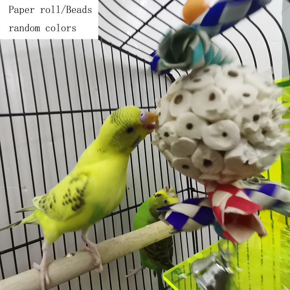TEMU 【感謝祭】オウム用おもちゃ カラフルな紙巻きベル 鳥のおもちゃ カラー