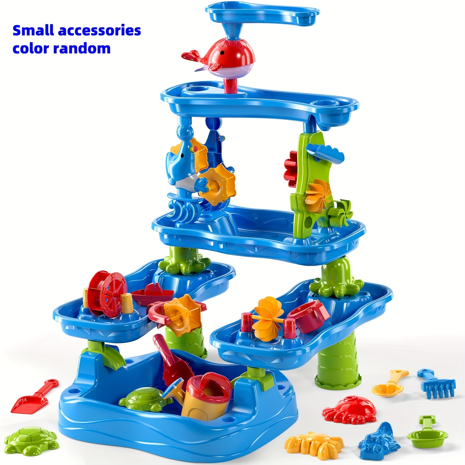 TEMU Eppo Table Toys, 5 Tier Flow Pool Table, 's Sensory Waterfall Design, Summer Beach Travel Toys(accessory Random)