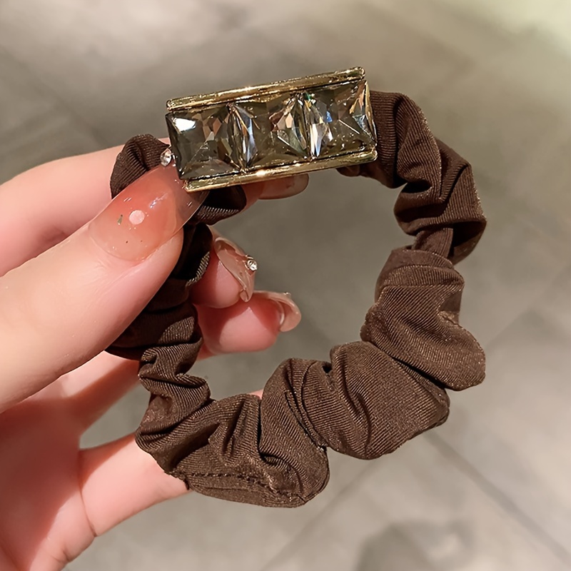 TEMU Eleganti elastici per capelli da donna con strass - per capelli ad elasticit� con dorati, tenuta sicura per , , code , accessorio per fissare il