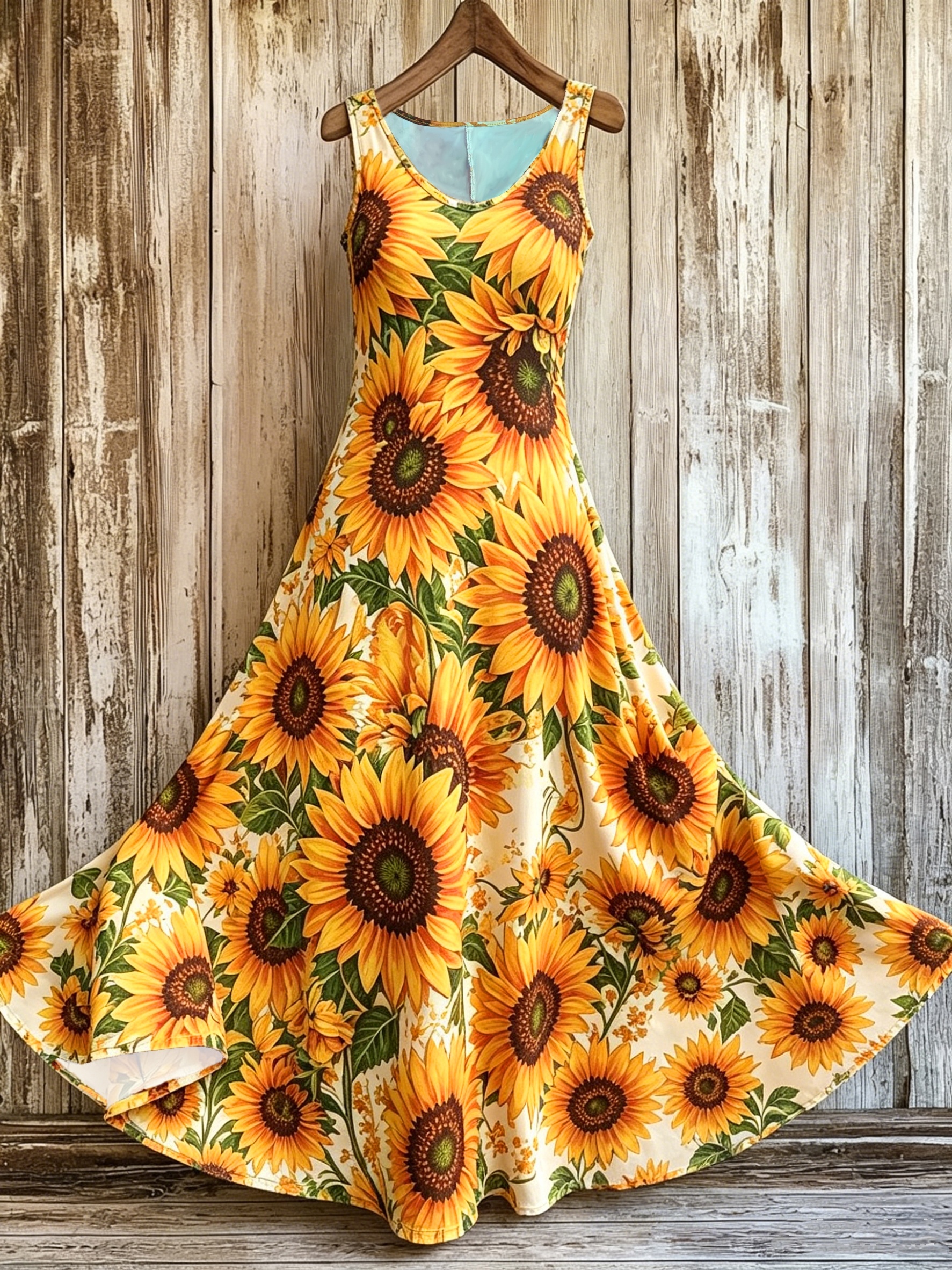 sunflower beach dress Plus Size Women'S Summer New Retro Bohemian Print (2* No Texture) Sleeveless V-Neck Maxi Floral dress Size:Multiple Sizes cf-size-eu-39-us-8-5 Abercrombie & Fitch Black Designed with a crew