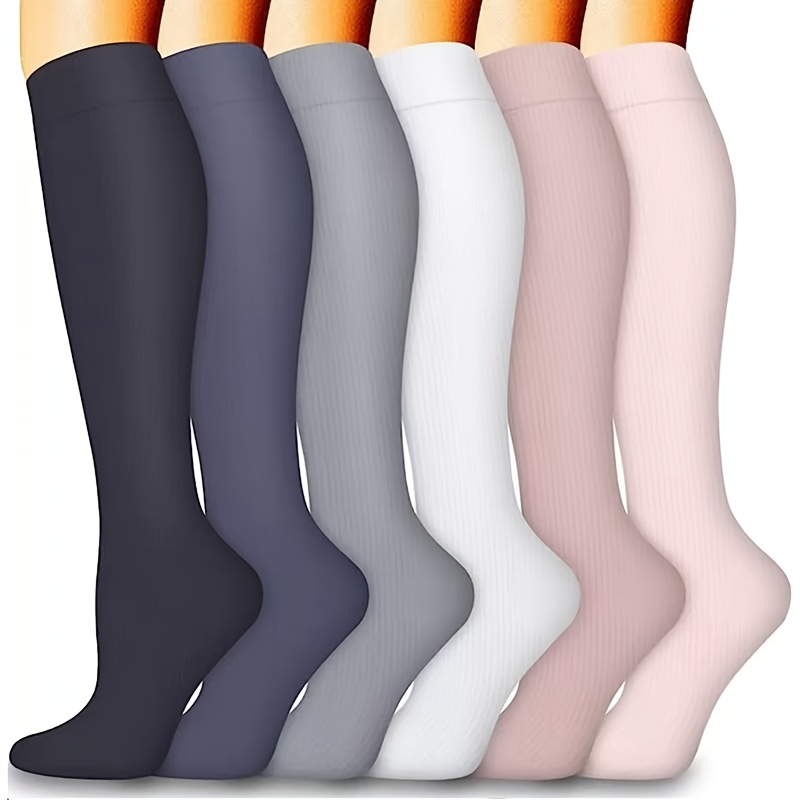 E-shop 6 Paar -Drucksocken für Herren Damen, Sport- Fitness-Kompressionssocken, Outdoor-Radfahren-Drucksocken, Lange Socken, Schöne Beinsocken,