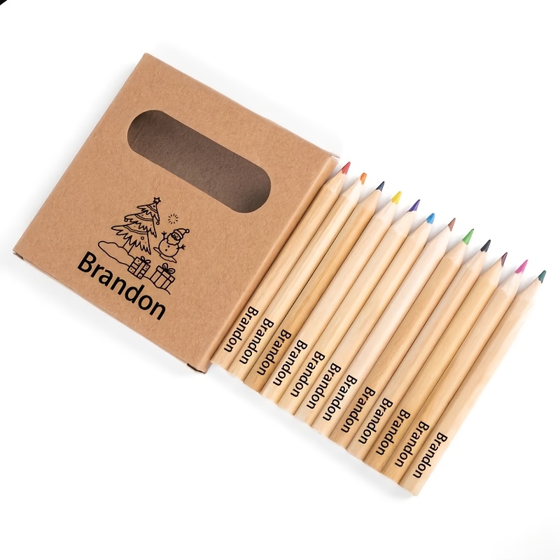 TEMU [customized] 12pcs Custom-made Cute Wooden Colored Pencils, A Perfect Gift For , A Birthday Gift, A Christmas Gift, A Back-to-school Gift, Or A