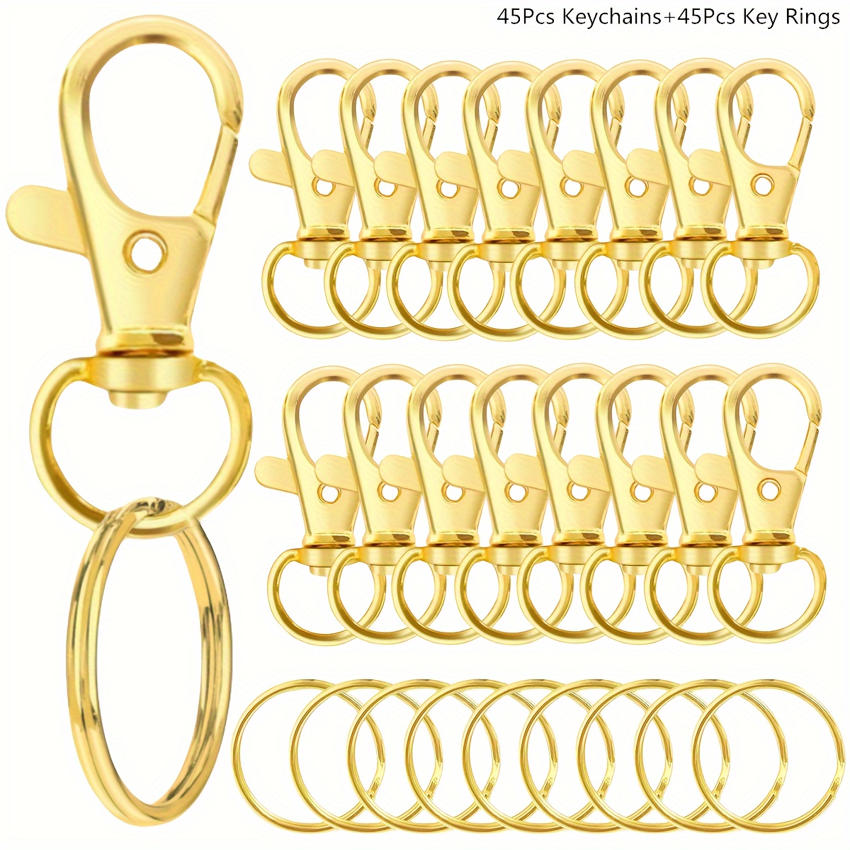 Premium Rotating Spring Hook With Key Ring, Metal Keyring Lobster Buckle  Suitable For Diy Keychain Making Jewelry Diy Artifact (10 Spring Buckle 10  Key Rings) - Temu United Kingdom