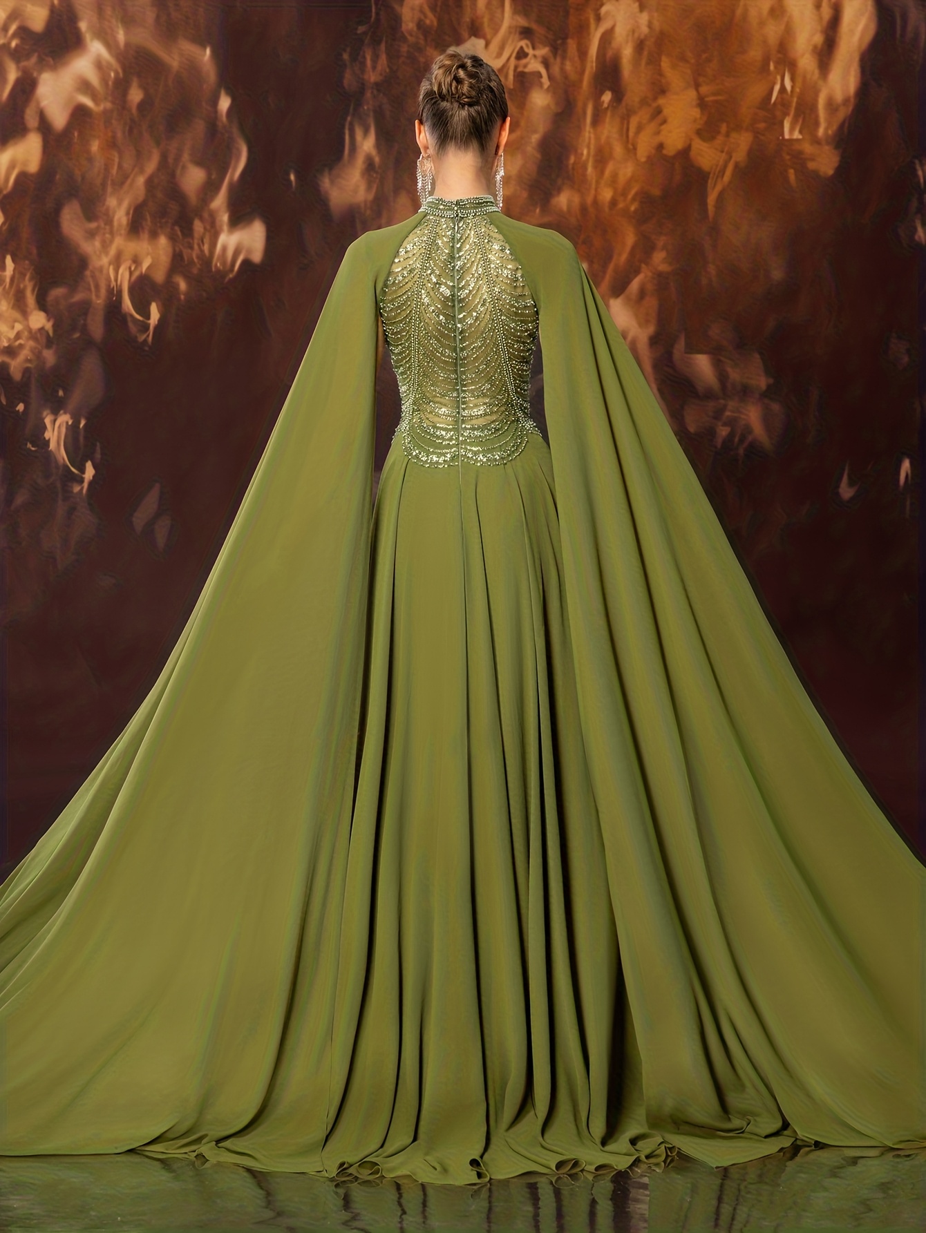 goddess style sheer chiffon gown unique charm figure - Temu Mauritius