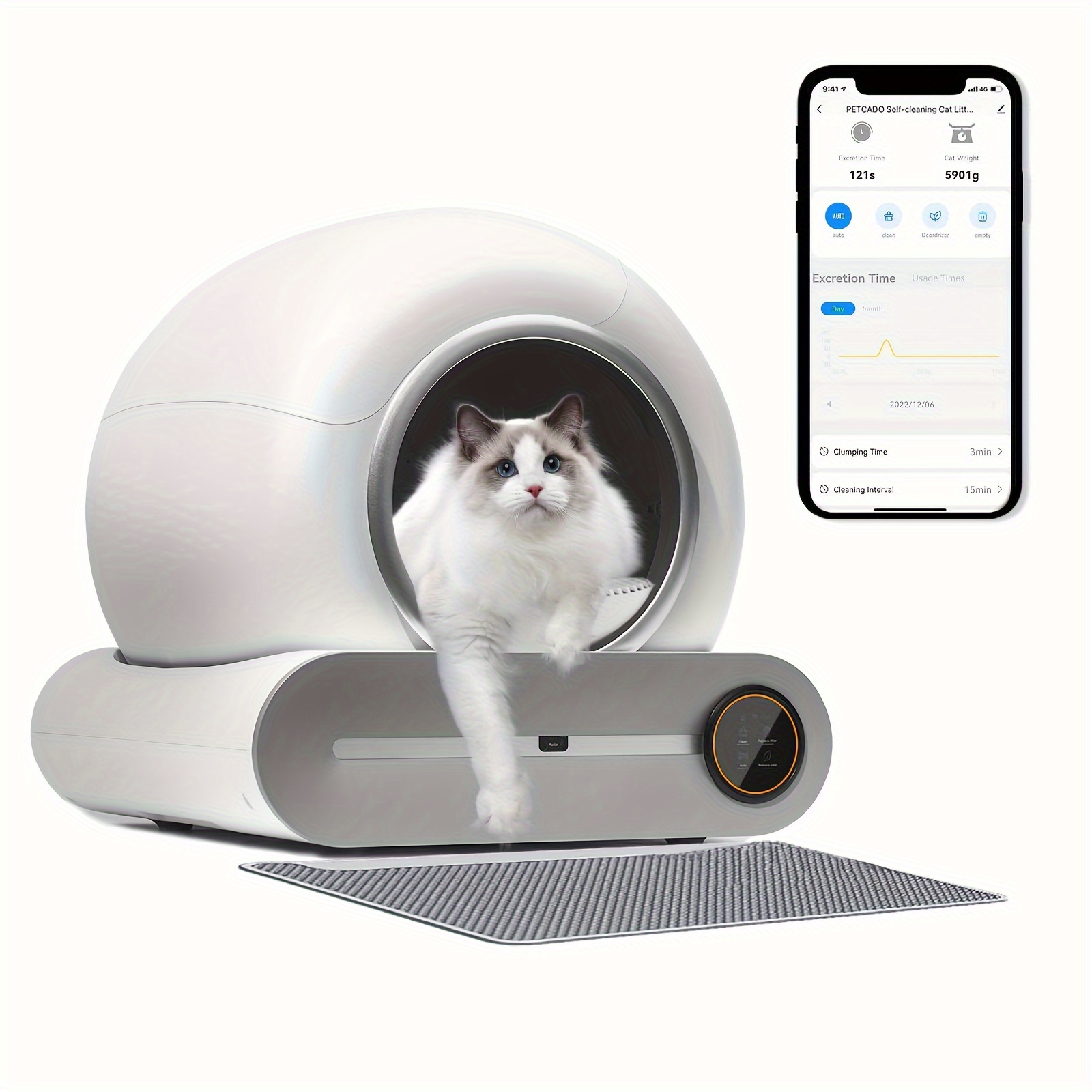 

Automatic Litter Box, Self-cleaning Cat Litter Box, App Automatic Litter Box For 1-, Odor Removal Anti Pinch