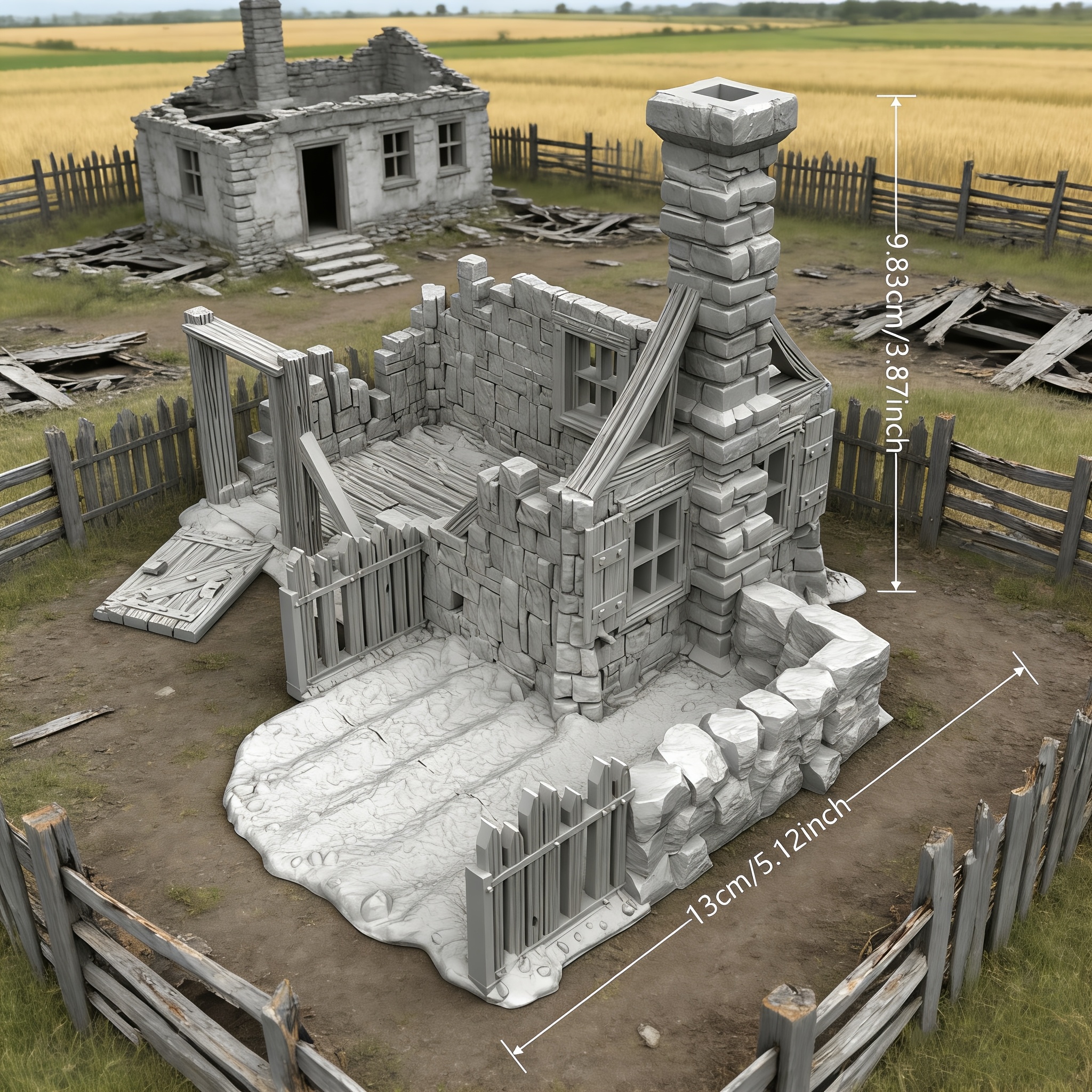 Ruined House Model for Tabletop Games