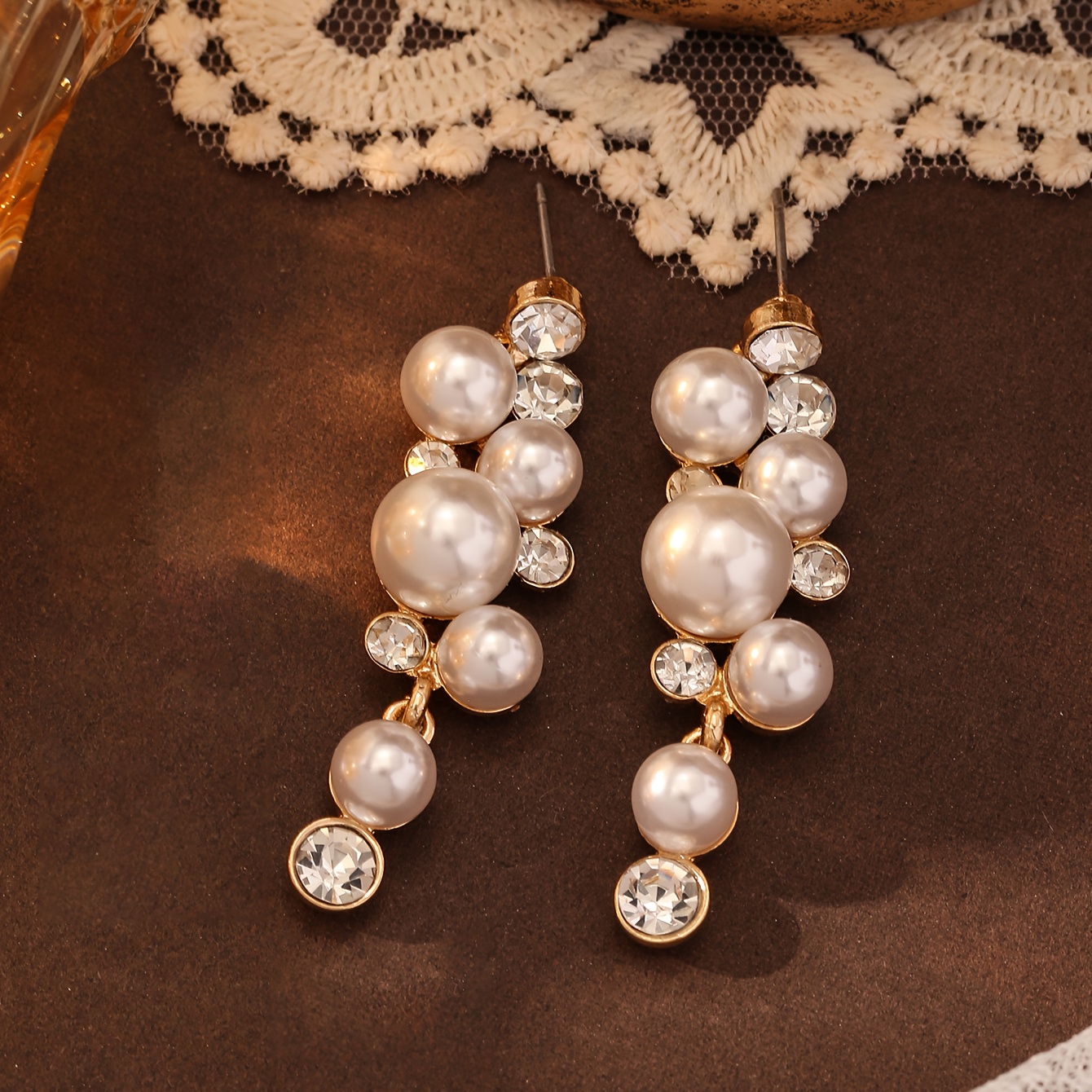 TEMU 1 Par de Pendientes Colgantes de Diseño Único, Exquisitos, Lujosos y de Estilo Elegante y Moderno, Adecuados para Diario de Mujer, Boda, ,